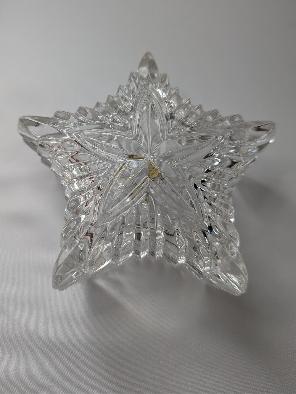 Vintage Clear Crystal Star-Shaped Glass Dish